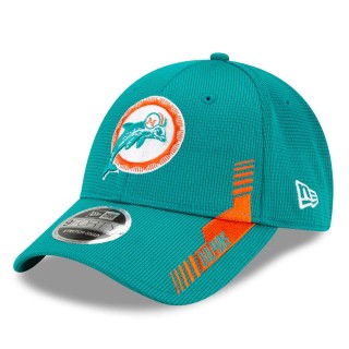 Miami Dolphins Aqua 2021 NFL Sideline Home Historic Logo 9FORTY Adjustable Hat