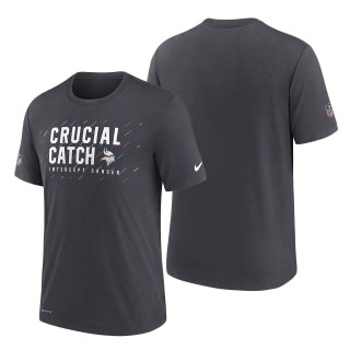 Vikings Charcoal 2021 NFL Crucial Catch Performance T-Shirt