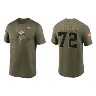 2021 Salute To Service Men's Vikings Ezra Cleveland Olive Legend Performance T-Shirt
