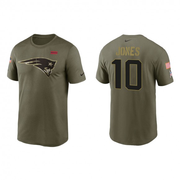 2021 Salute To Service Men's Patriots Mac Jones Olive Legend Performance T-Shirt
