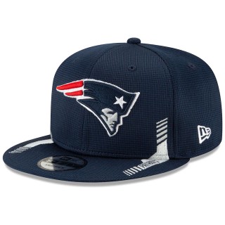 New England Patriots Navy 2021 NFL Sideline Home 9FIFTY Snapback Hat