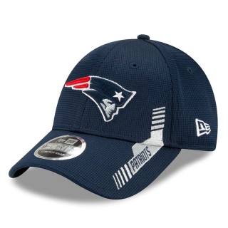 New England Patriots Navy 2021 NFL Sideline Home 9FORTY Adjustable Hat