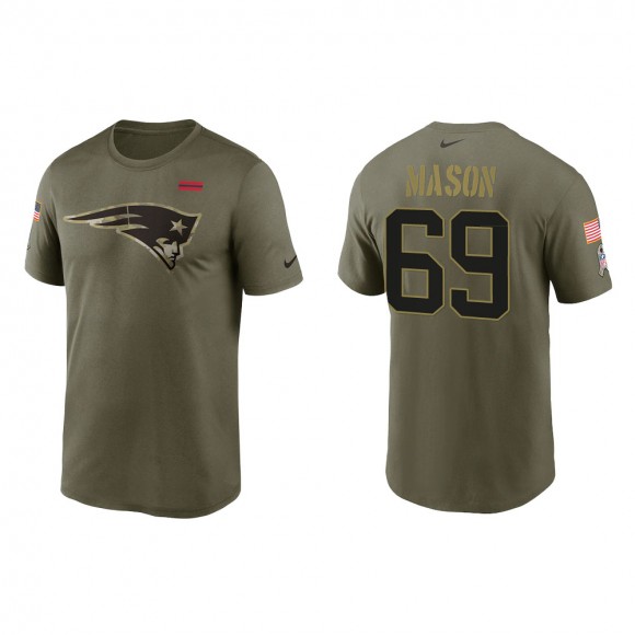 2021 Salute To Service Men's Patriots Shaq Mason Olive Legend Performance T-Shirt