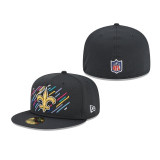 Saints Charcoal 2021 NFL Crucial Catch 59FIFTY Fitted Hat
