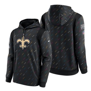 Saints Charcoal 2021 NFL Crucial Catch Therma Pullover Hoodie