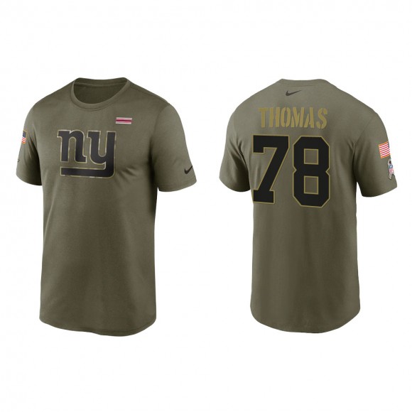 2021 Salute To Service Men's Giants Andrew Thomas Olive Legend Performance T-Shirt