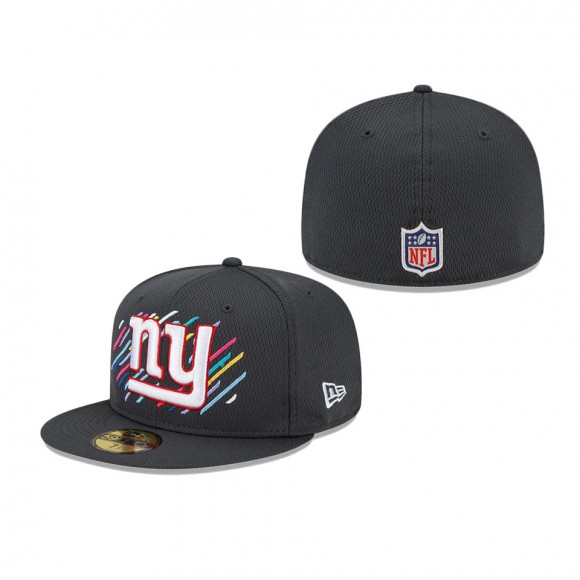 Giants Charcoal 2021 NFL Crucial Catch 59FIFTY Fitted Hat