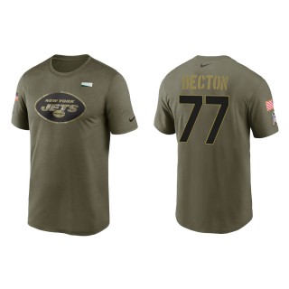 2021 Salute To Service Men's Jets Mekhi Becton Olive Legend Performance T-Shirt