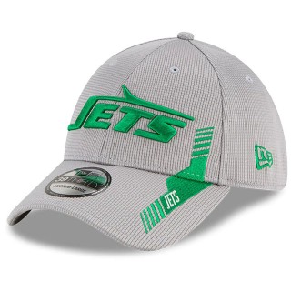 New York Jets Gray 2021 NFL Sideline Home Historic Logo 39THIRTY Hat