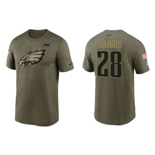 2021 Salute To Service Men's Eagles Anthony Harris Olive Legend Performance T-Shirt