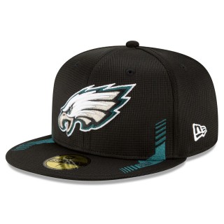 Philadelphia Eagles Black 2021 NFL Sideline Home 59FIFTY Hat