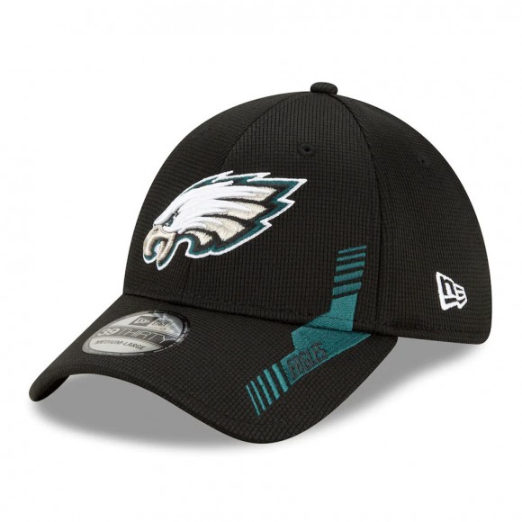 Philadelphia Eagles Black 2021 NFL Sideline Home Logo 39THIRTY Hat