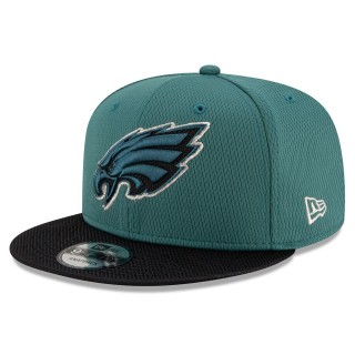 Philadelphia Eagles Midnight Green Black 2021 NFL Sideline Road 9FIFTY Snapback Hat