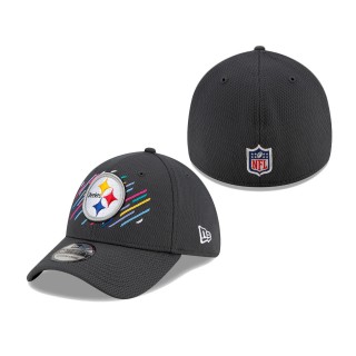 Steelers Charcoal 2021 NFL Crucial Catch 39THIRTY Flex Hat