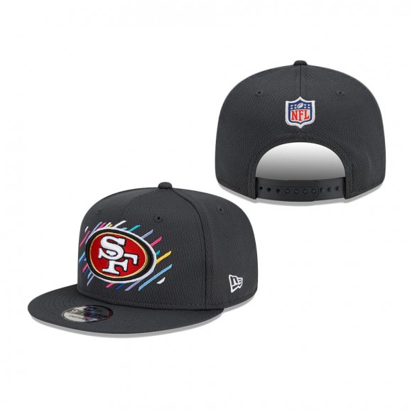 49ers Charcoal 2021 NFL Crucial Catch 9FIFTY Snapback Adjustable Hat