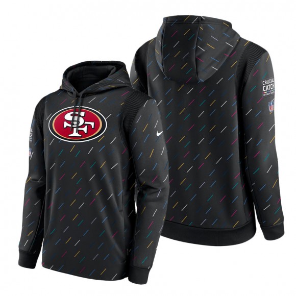 49ers Charcoal 2021 NFL Crucial Catch Therma Pullover Hoodie