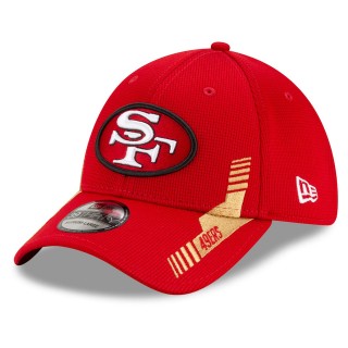 San Francisco 49ers Scarlet 2021 NFL Sideline Home Historic Logo 39THIRTY Hat
