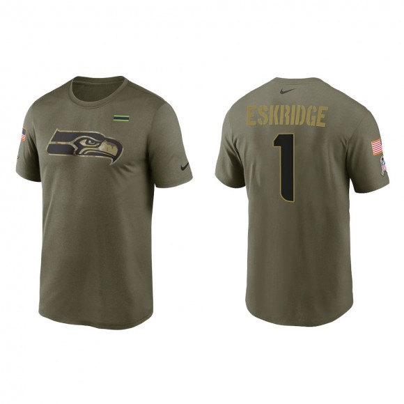 2021 Salute To Service Men's Seahawks D'Wayne Eskridge Olive Legend Performance T-Shirt