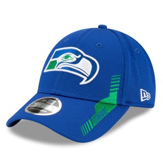 Seattle Seahawks Royal 2021 NFL Sideline Home Historic Logo 9FORTY Adjustable Hat