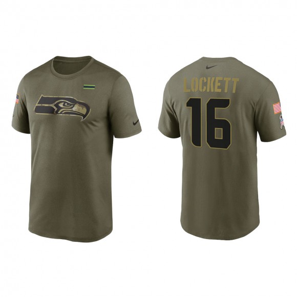 2021 Salute To Service Men's Seahawks Tyler Lockett Olive Legend Performance T-Shirt