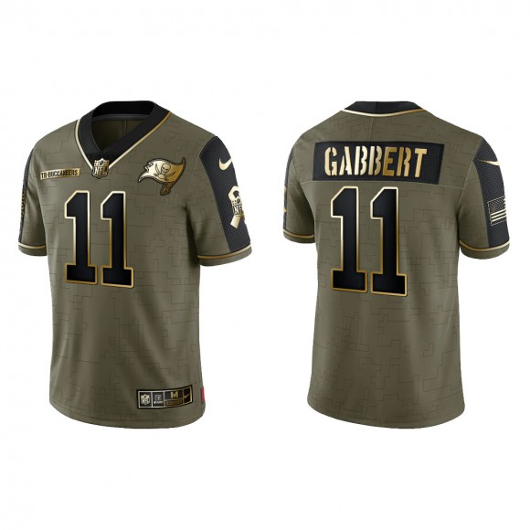 2021 Salute To Service Men's Buccaneers Blaine Gabbert Olive Gold Limited Jersey