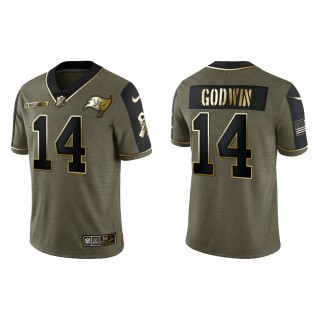 2021 Salute To Service Men's Buccaneers Chris Godwin Olive Gold Limited Jersey