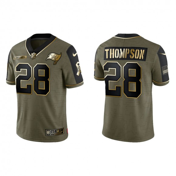 2021 Salute To Service Men's Buccaneers Darwin Thompson Olive Gold Limited Jersey