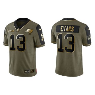 2021 Salute To Service Men's Buccaneers Mike Evans Olive Gold Limited Jersey