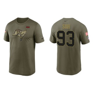 2021 Salute To Service Men's Buccaneers Ndamukong Suh Olive Legend Performance T-Shirt