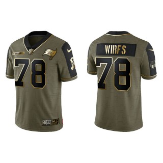 2021 Salute To Service Men's Buccaneers Tristan Wirfs Olive Gold Limited Jersey