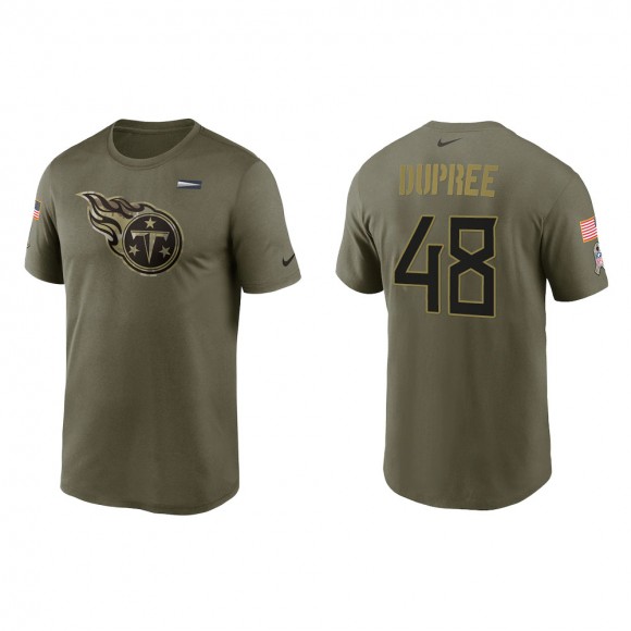 2021 Salute To Service Men's Titans Bud Dupree Olive Legend Performance T-Shirt