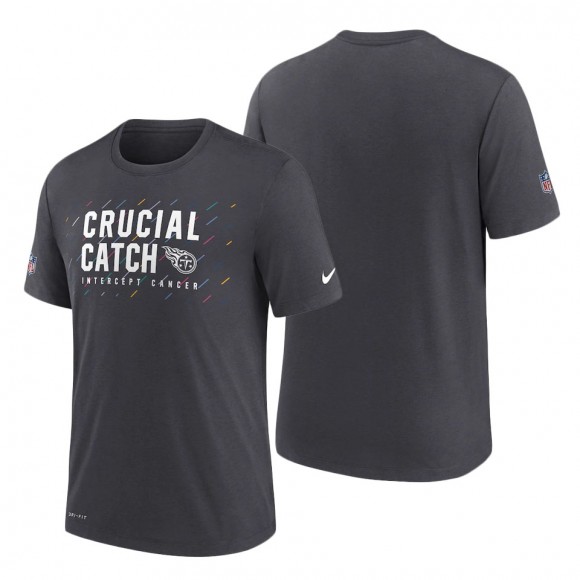 Titans Charcoal 2021 NFL Crucial Catch Performance T-Shirt