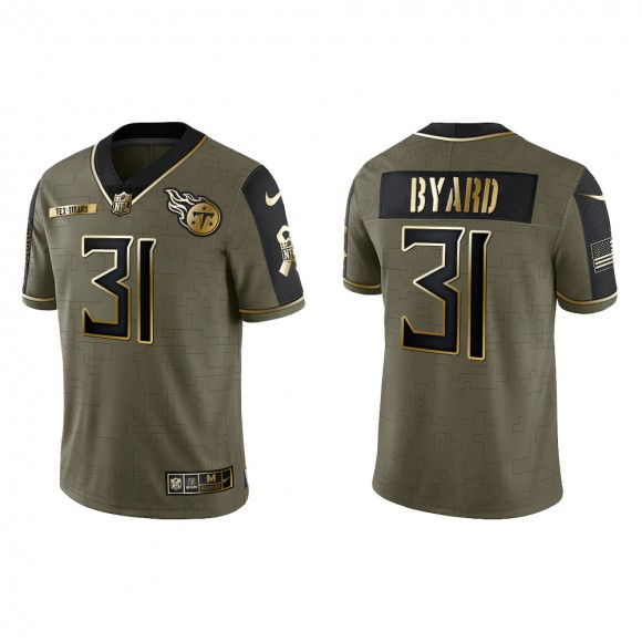 2021 Salute To Service Men's Titans Kevin Byard Olive Gold Limited Jersey