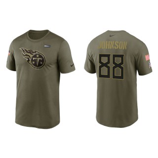 2021 Salute To Service Men's Titans Marcus Johnson Olive Legend Performance T-Shirt