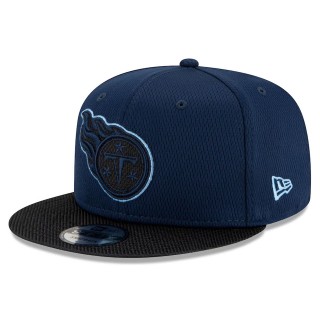 Tennessee Titans Navy Black 2021 NFL Sideline Road 9FIFTY Snapback Hat