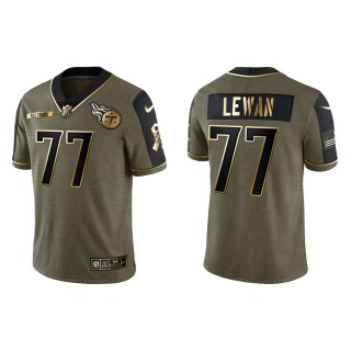 2021 Salute To Service Men's Titans Taylor Lewan Olive Gold Limited Jersey