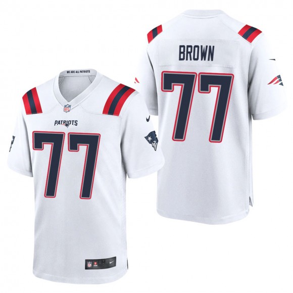 Men's New England Patriots Trent Brown White Game Jersey