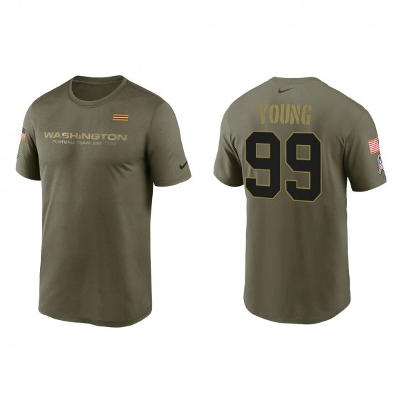 2021 Salute To Service Men's Washington Chase Young Olive Legend Performance T-Shirt