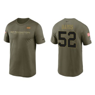 2021 Salute To Service Men's Washington Jamin Davis Olive Legend Performance T-Shirt