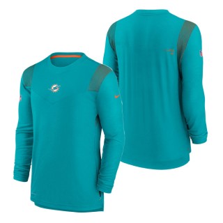 Miami Dolphins Nike Aqua Sideline Player UV Performance Long Sleeve T-Shirt