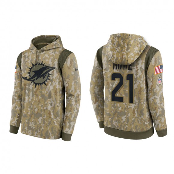Men's Eric Rowe Miami Dolphins Camo 2021 Salute To Service Therma Hoodie
