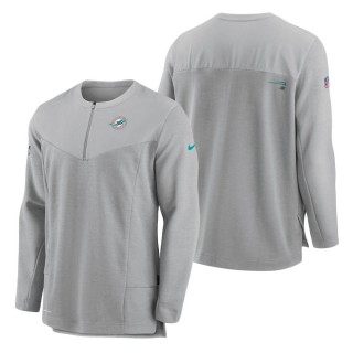 Miami Dolphins Nike Gray Sideline Half-Zip UV Performance Jacket