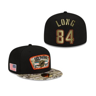 Men's Hunter Long Miami Dolphins Black Camo 2021 Salute To Service 59FIFTY Fitted Hat
