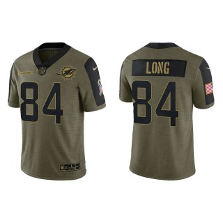 Men's Hunter Long Miami Dolphins Olive 2021 Salute To Service Limited Jersey