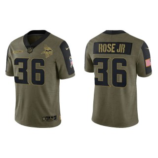Men's A.J. Rose Jr. Minnesota Vikings Olive 2021 Salute To Service Limited Jersey