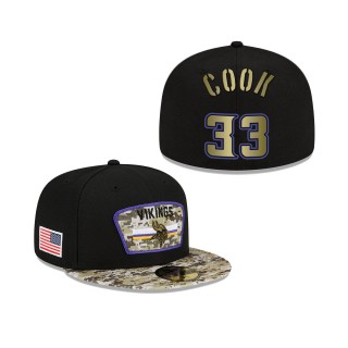 Men's Dalvin Cook Minnesota Vikings Black Camo 2021 Salute To Service 59FIFTY Fitted Hat