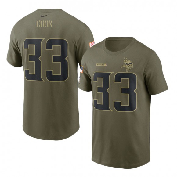 2021 Salute To Service Vikings Dalvin Cook Camo Name & Number T-Shirt