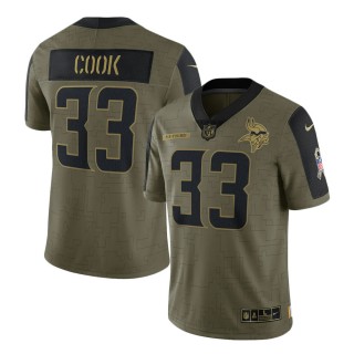 2021 Salute To Service Vikings Dalvin Cook Olive Limited Player Jersey
