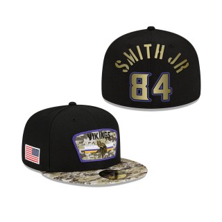 Men's Irv Smith Jr. Minnesota Vikings Black Camo 2021 Salute To Service 59FIFTY Fitted Hat
