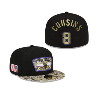 Men's Kirk Cousins Minnesota Vikings Black Camo 2021 Salute To Service 59FIFTY Fitted Hat